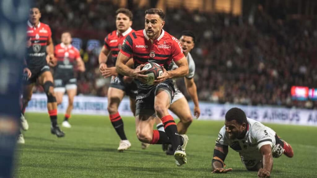 Melvyn Jaminet, comme arrière du Stade Toulousain