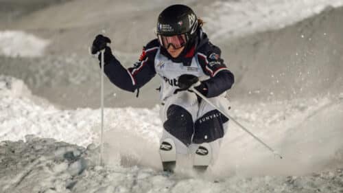 Perrine Laffont lors de la Coupe du monde de ski acrobatique à Deer Valley, le 4 février 2017.